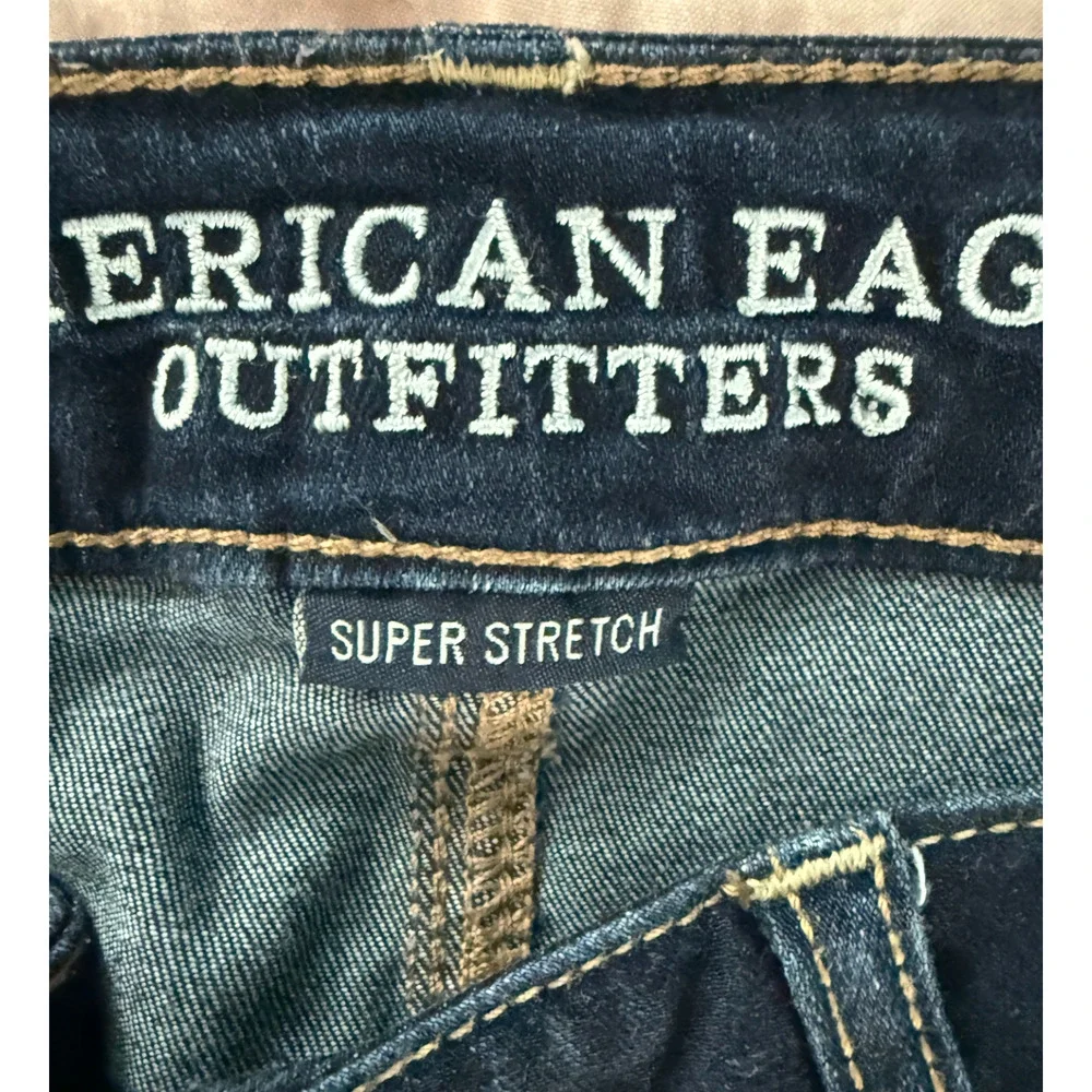 American Eagle Jeggings Womens Size 8 Dark Wash Low Rise Stretch Skinny Jeans - Picture 4 of 7